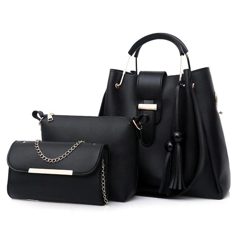 3 Pcs Women Beautiful PU Leather Shoulder Bag