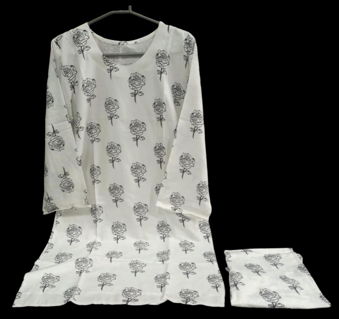 2 Pcs women's Stitched Linen Block Printed Shirt and Trouser