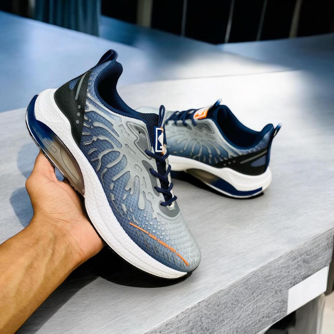 Men's Casual Sneakers - Synthetic Leather, Trendy Print Design