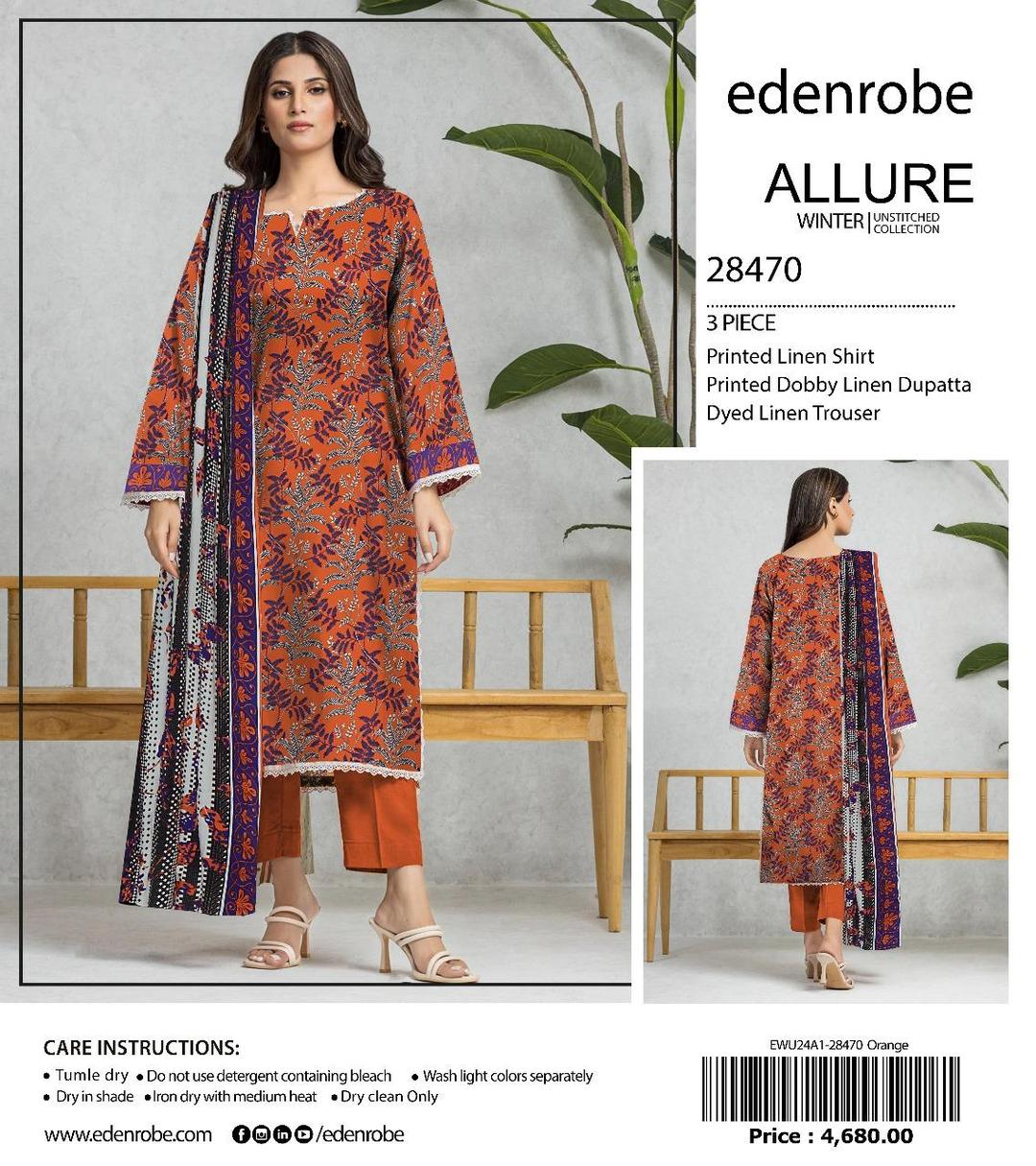 3 Ps Women's unstitched Lawn prinyed Suit