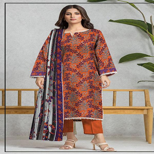 3 Ps Women's unstitched Lawn prinyed Suit