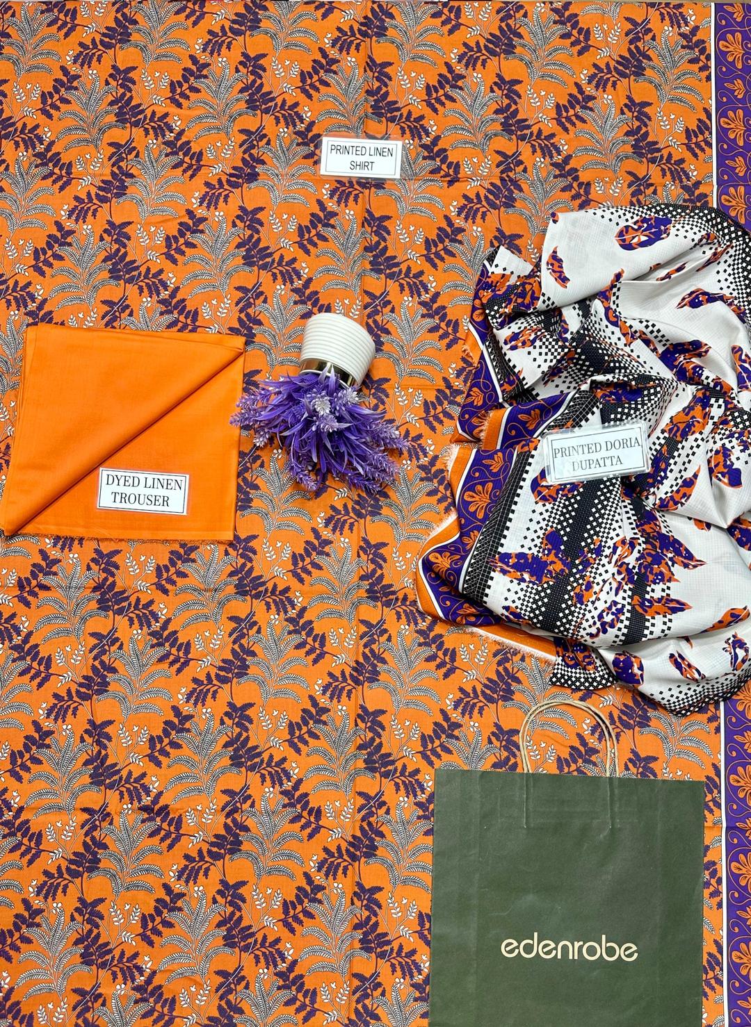 3 Ps Women's unstitched Lawn prinyed Suit