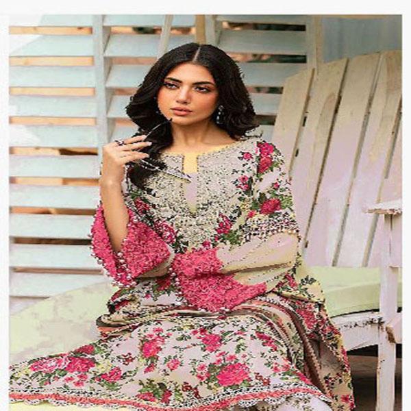 3 Pcs Women's Unstitched Printed Suit