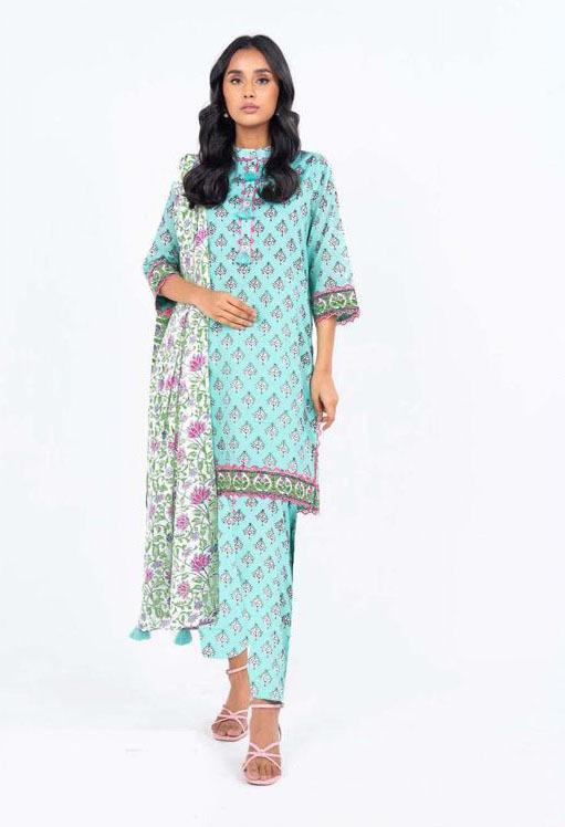 3 Pcs Women's Unstitched Printed Suit