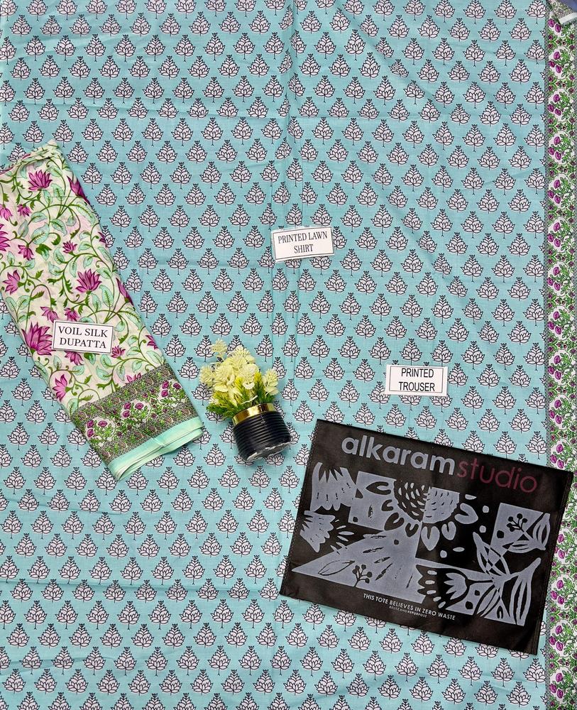 3 Pcs Women's Unstitched Printed Suit