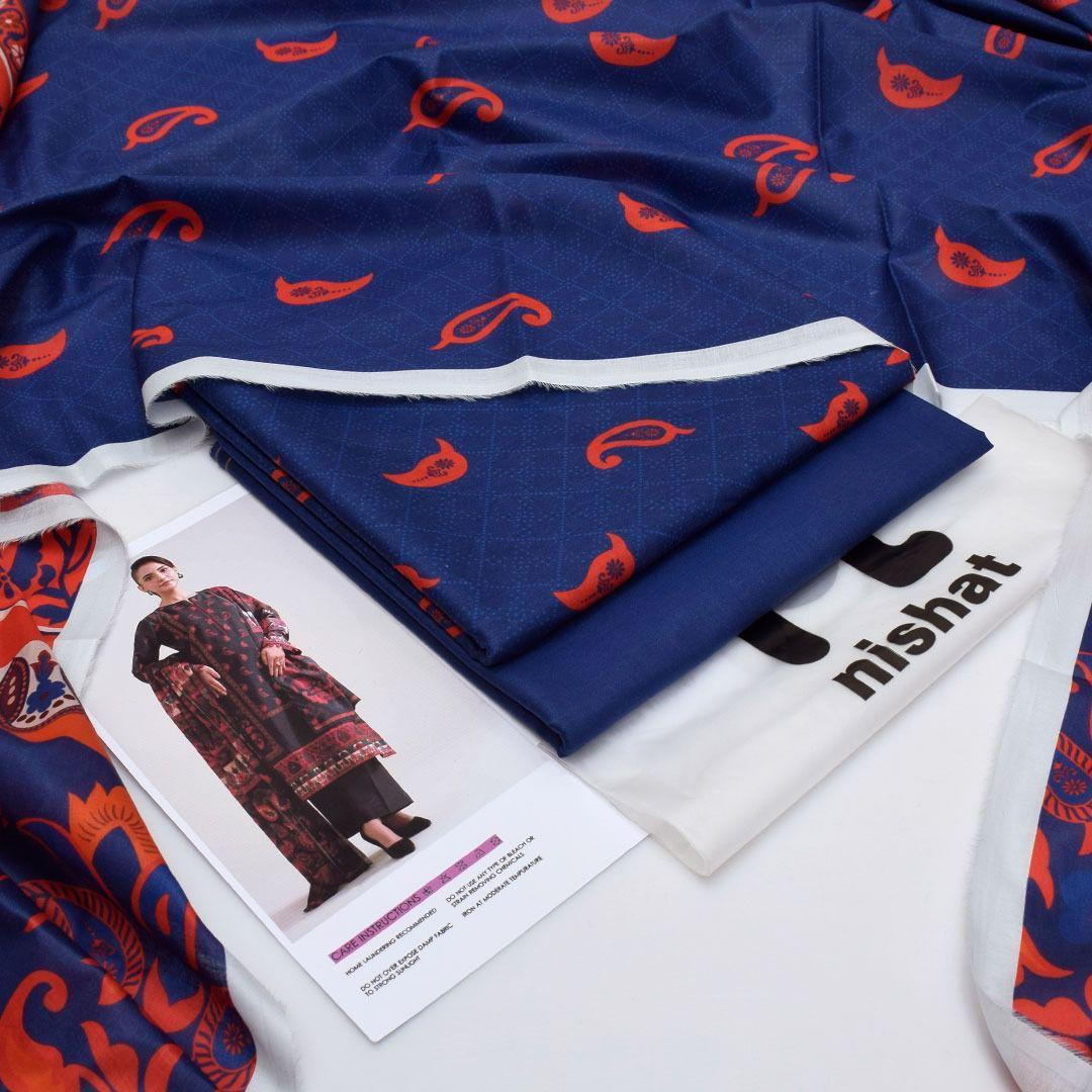 3 Pcs Women's Unstitched Digital Printed Suit