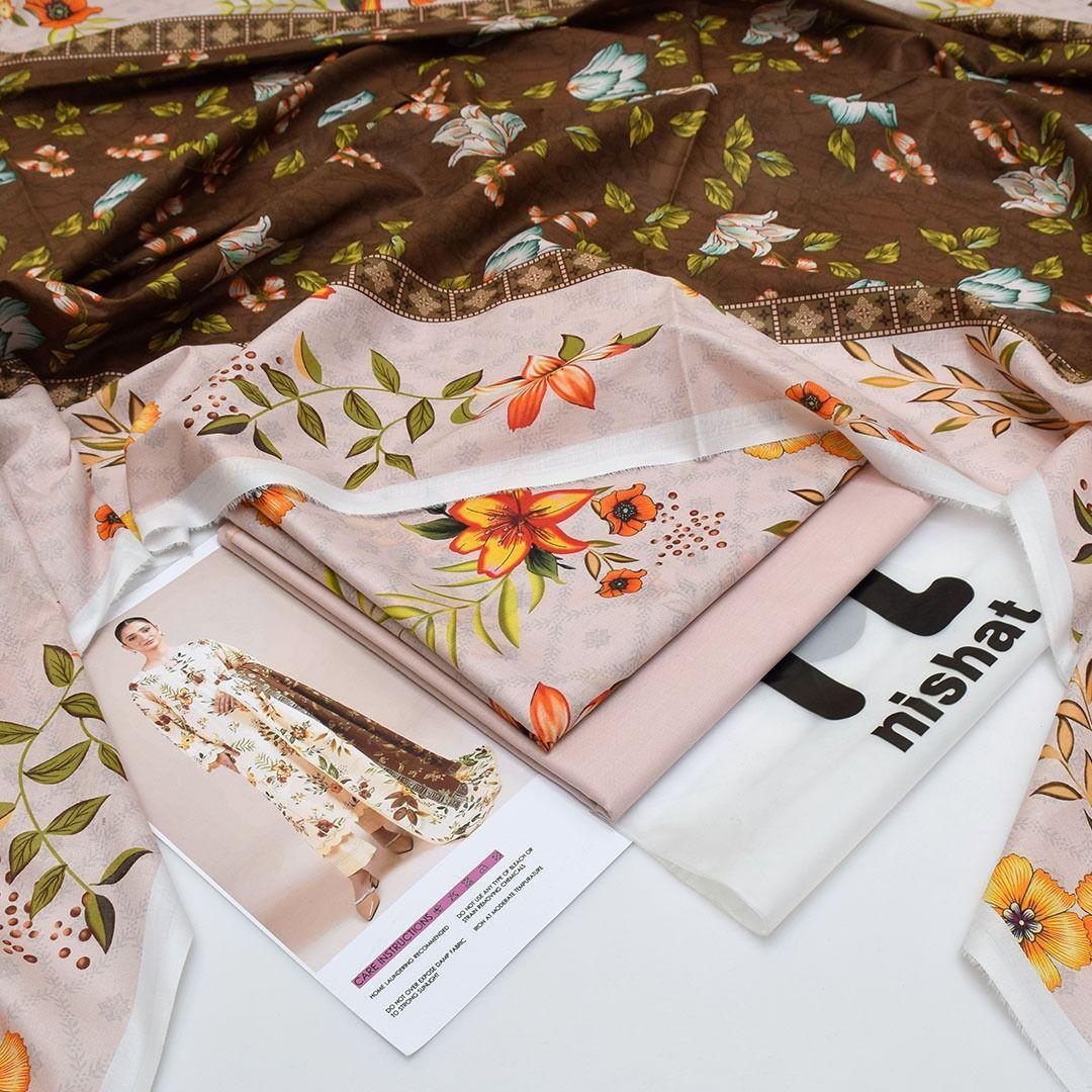 3 Pcs Women's Unstitched Digital Printed Suit