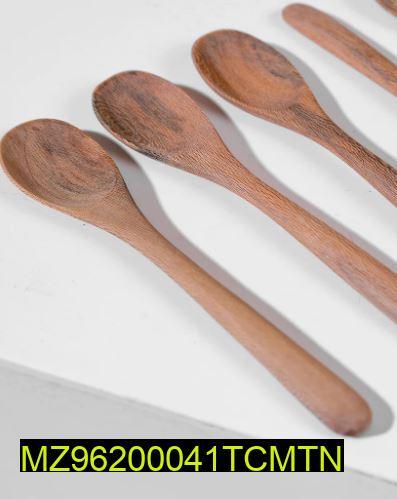 Techmanistan Set of 6 wooden Spoons for Eating Stirring Mixing spice spoon