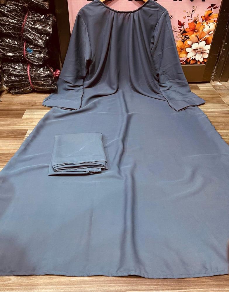 Georgetta Plain Abaya with sttoler