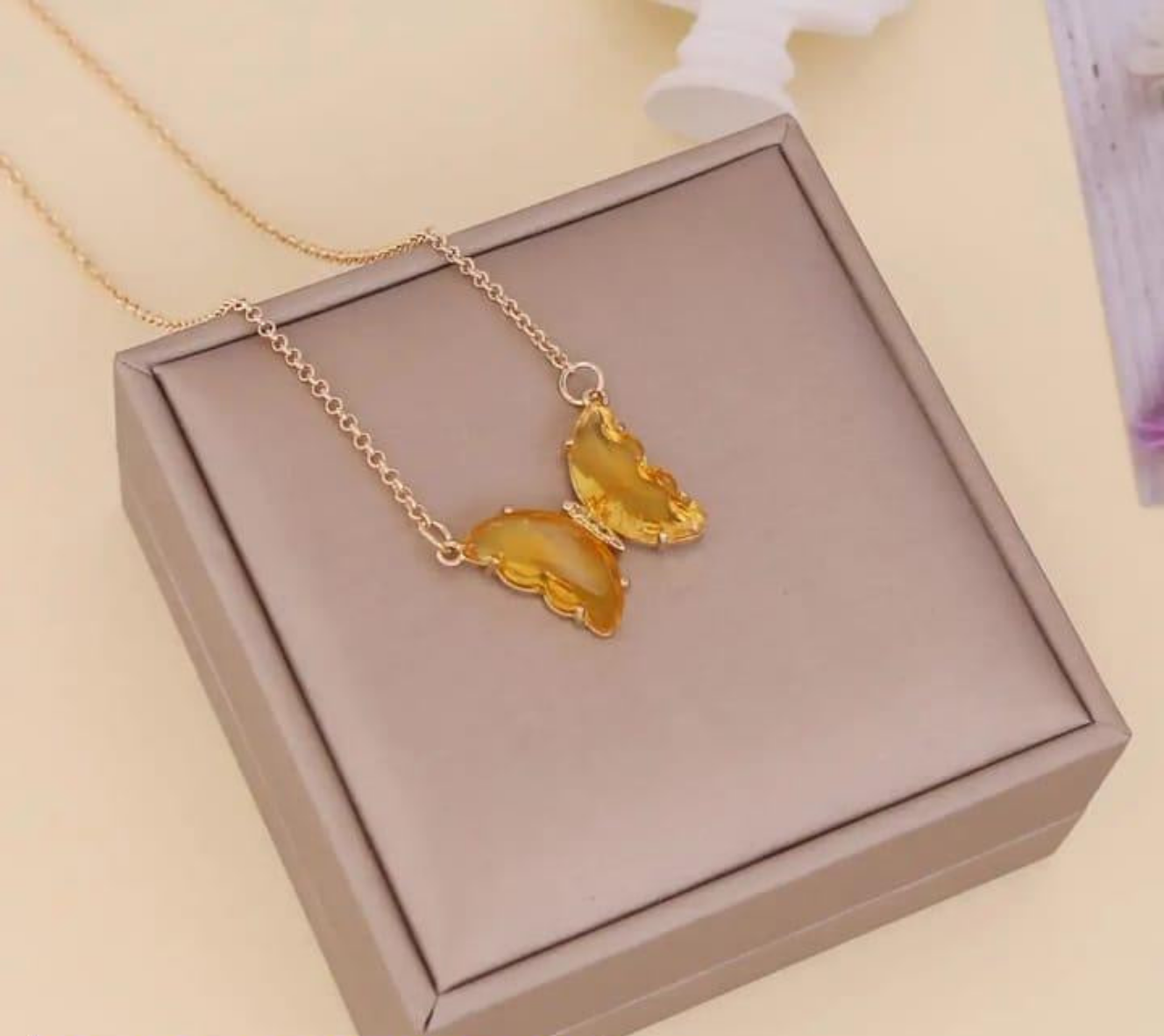 Butterfly Design Crystal Pendant