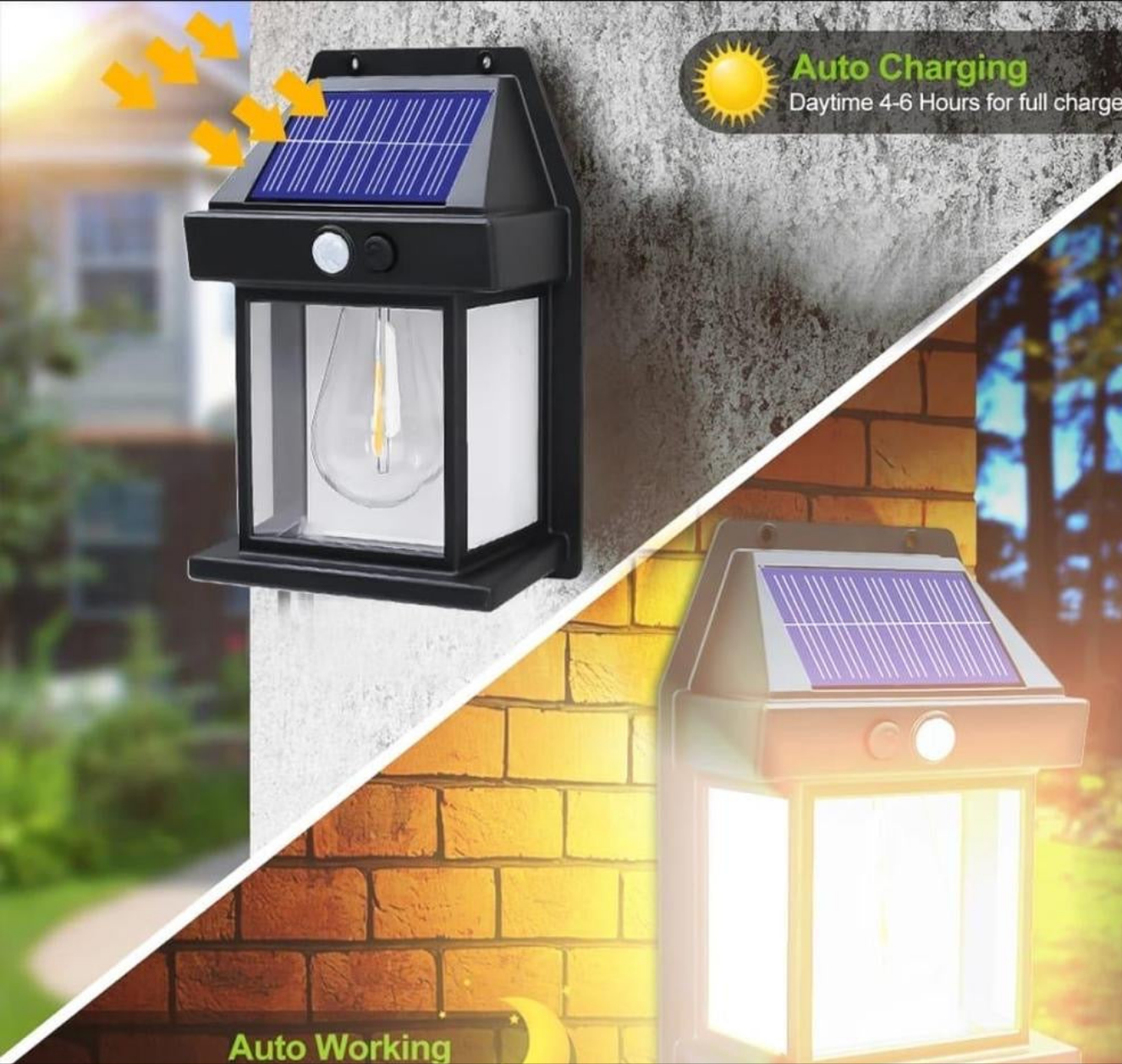Solar Motion Sensor Outdoor Wall Light
