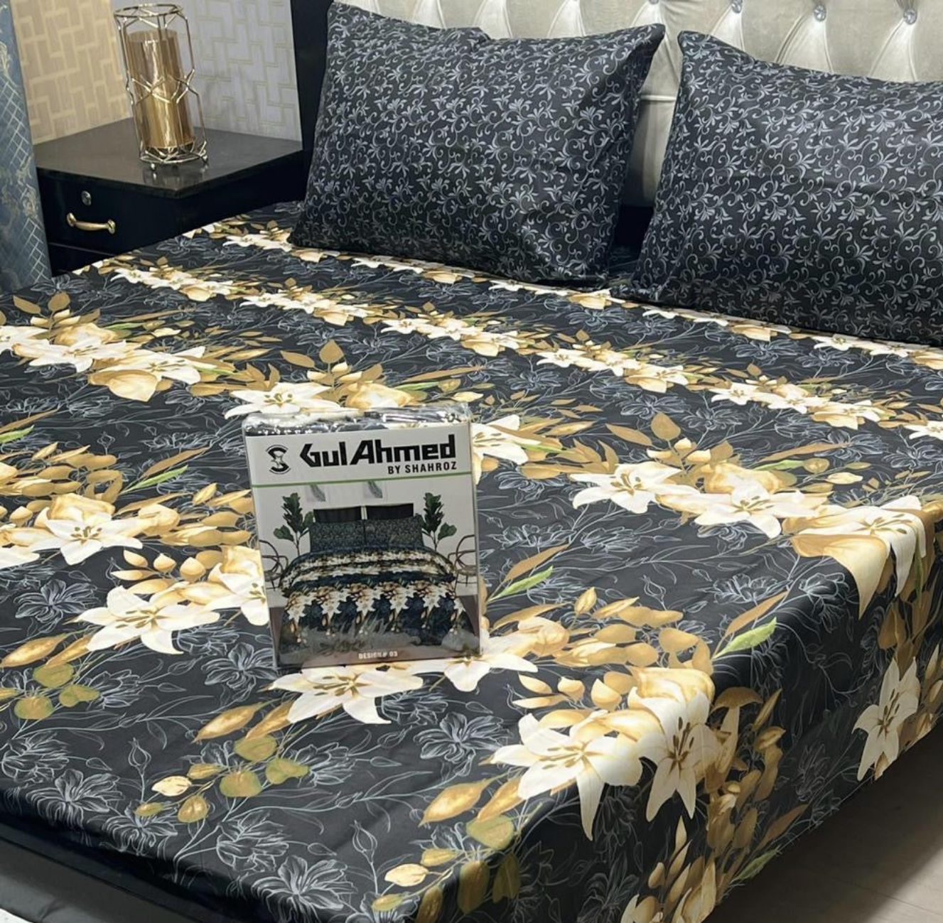Hot Deal 3 Pcs Mix Cotton Printed King Size Double Bedsheet