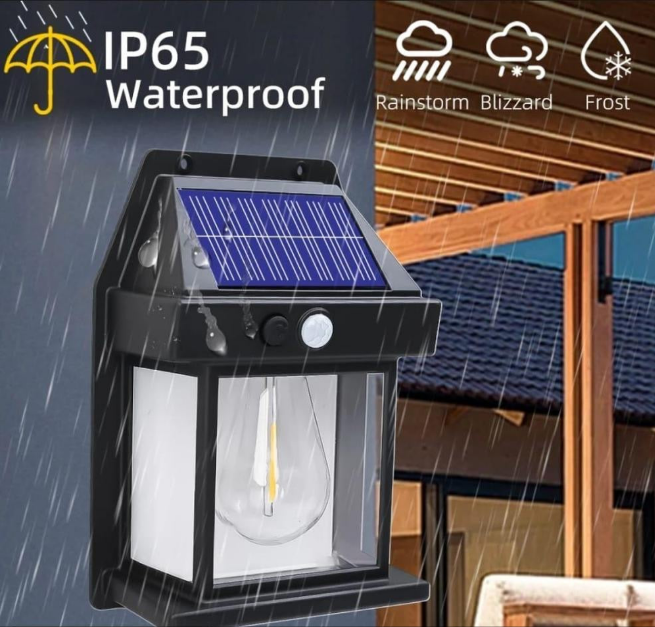 Solar Motion Sensor Outdoor Wall Light