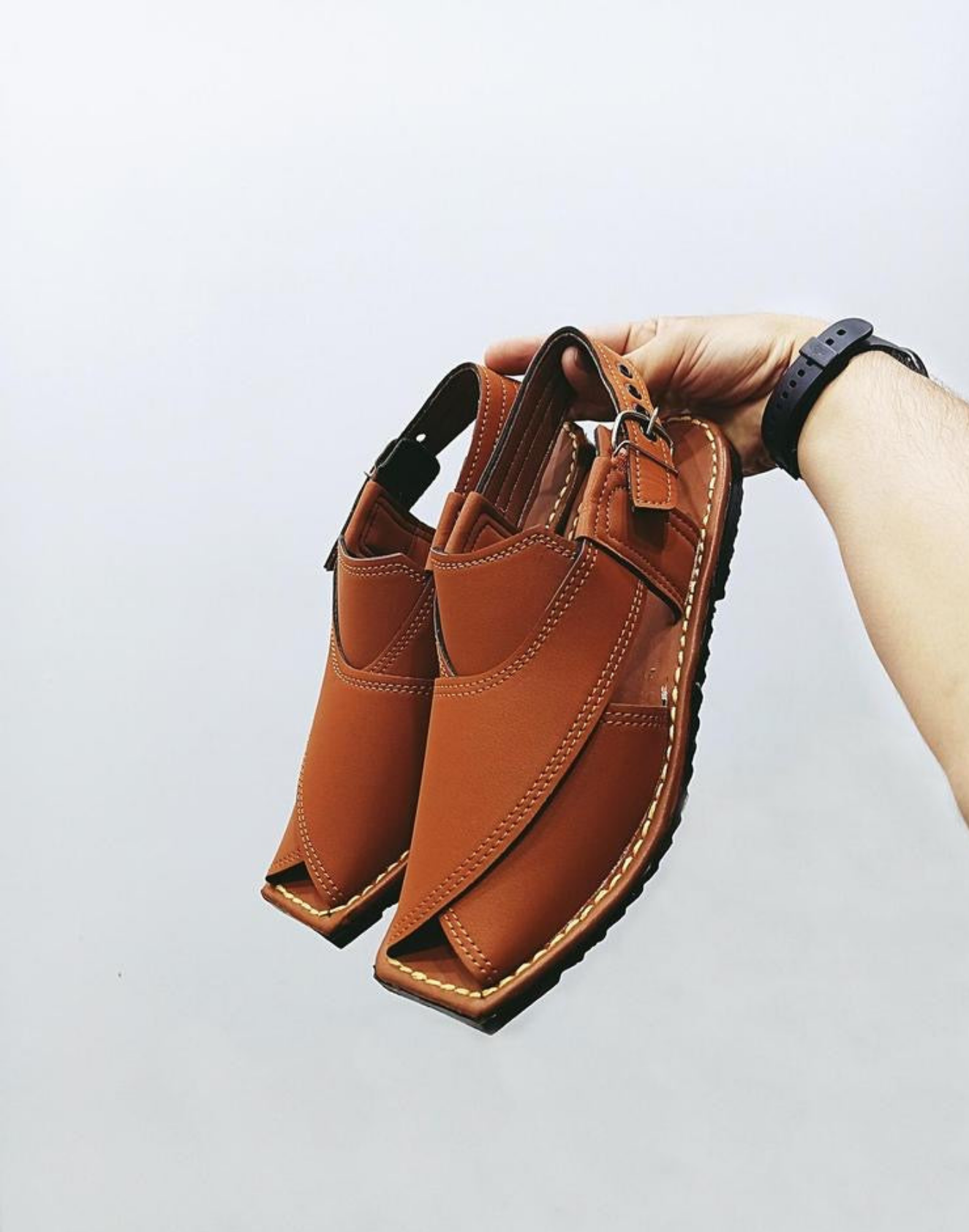 Jafspot Men's handmade new peshawri Chappal, Jf017, Beige