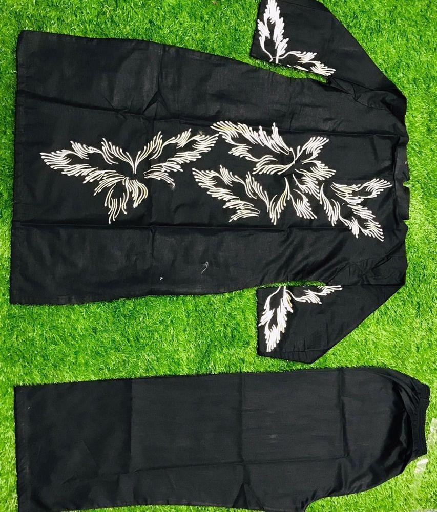 Chic Black Block Printed Linen Shirt and Trouser Set - 2 Pcs