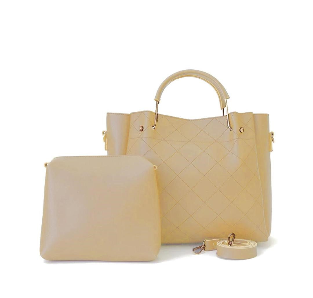 BagX - Berry Beige PU Leather Handbag | Elegant & Stylish | Spacious & Durable