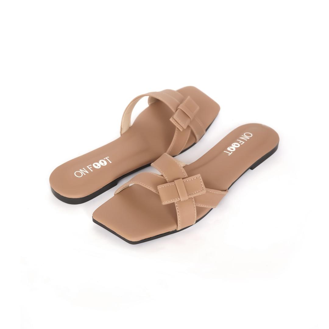 Women's Rexine Fancy Flats – Stylish, Comfortable, and Trendy Footwear (Black / Beige)