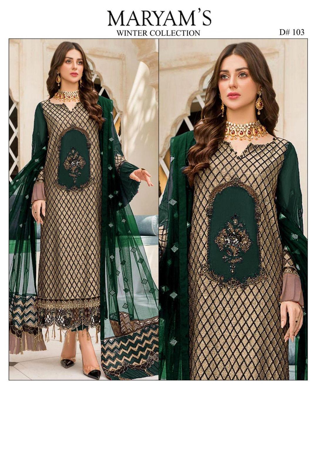 3 pcs Women Unstitched Embroidered Suit