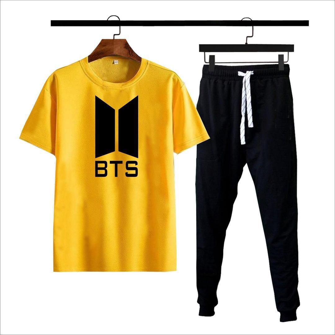 Men's Cotton Jersey Track Suit - 2 Pcs Yellow and Black