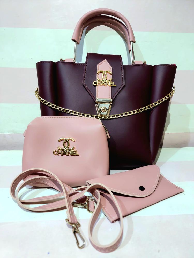 3 Pcs Women's PU Leather Hand Bag set