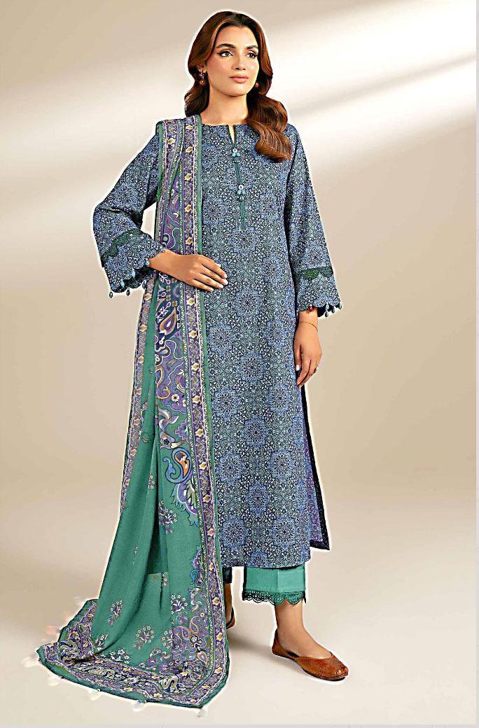 3 Pc Women's Unstitched Printed Suit