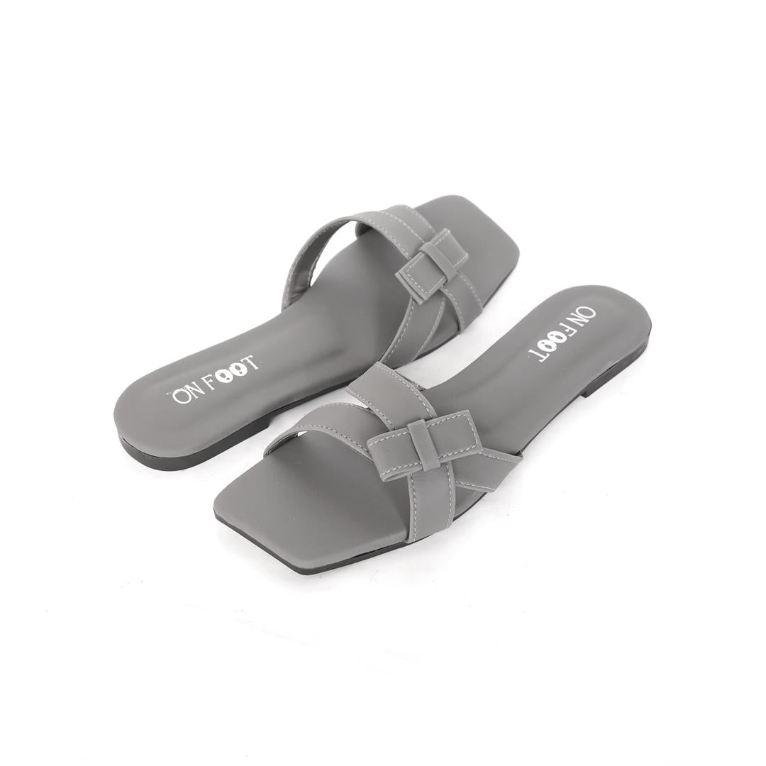 Women's Rexine Fancy Flats – Stylish, Comfortable, and Trendy Footwear (Red / Grey)