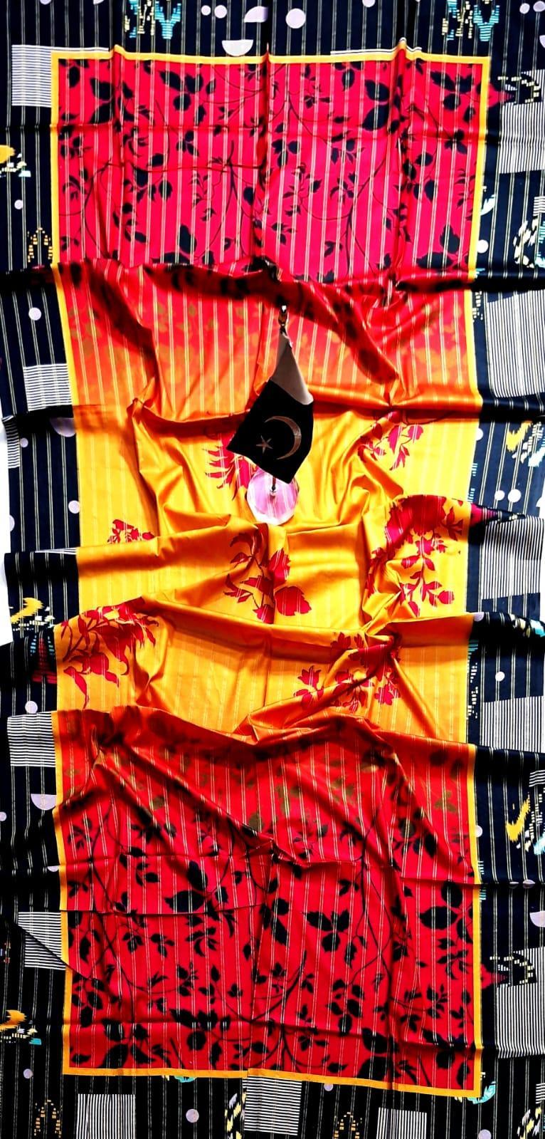 3 Pcs Women's Unstitched Linen Printed Suit