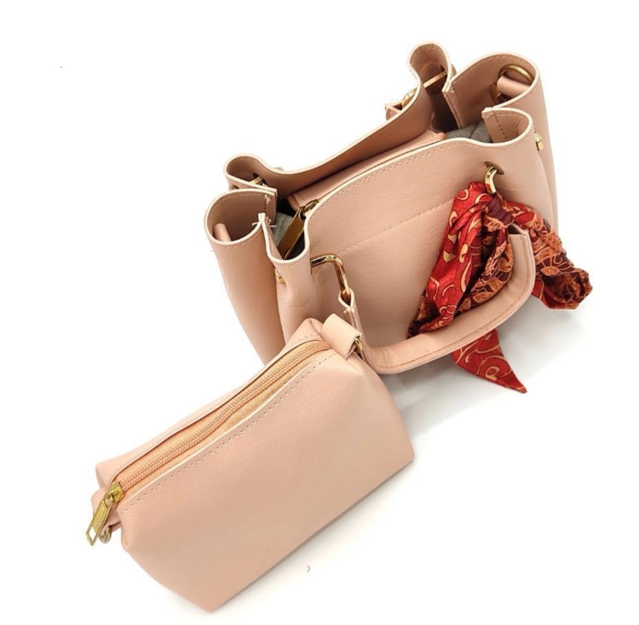 Stylish Women's PU Leather Hand Bag set of 2-Pcs