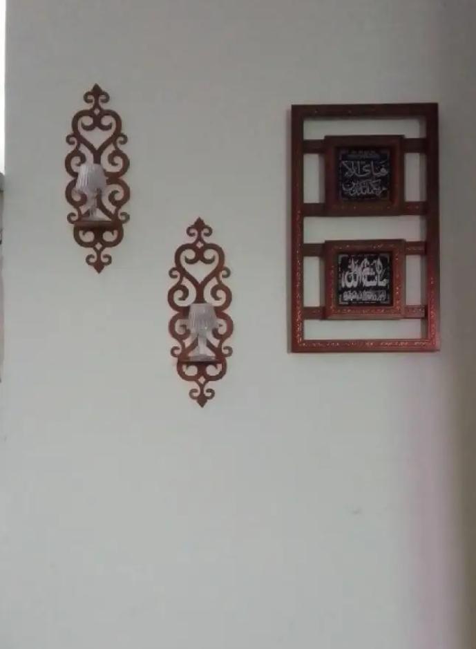 2 Pcs Unique Design Wooden Shelf Wall Art – Modern Decorative Floating Shelves