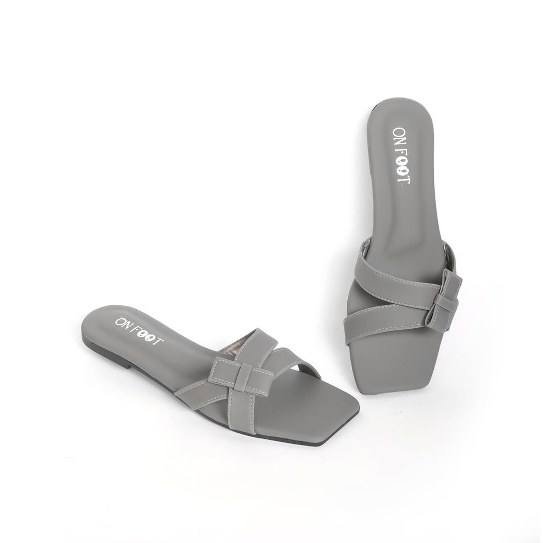 Women's Rexine Fancy Flats – Stylish, Comfortable, and Trendy Footwear (Red / Grey)