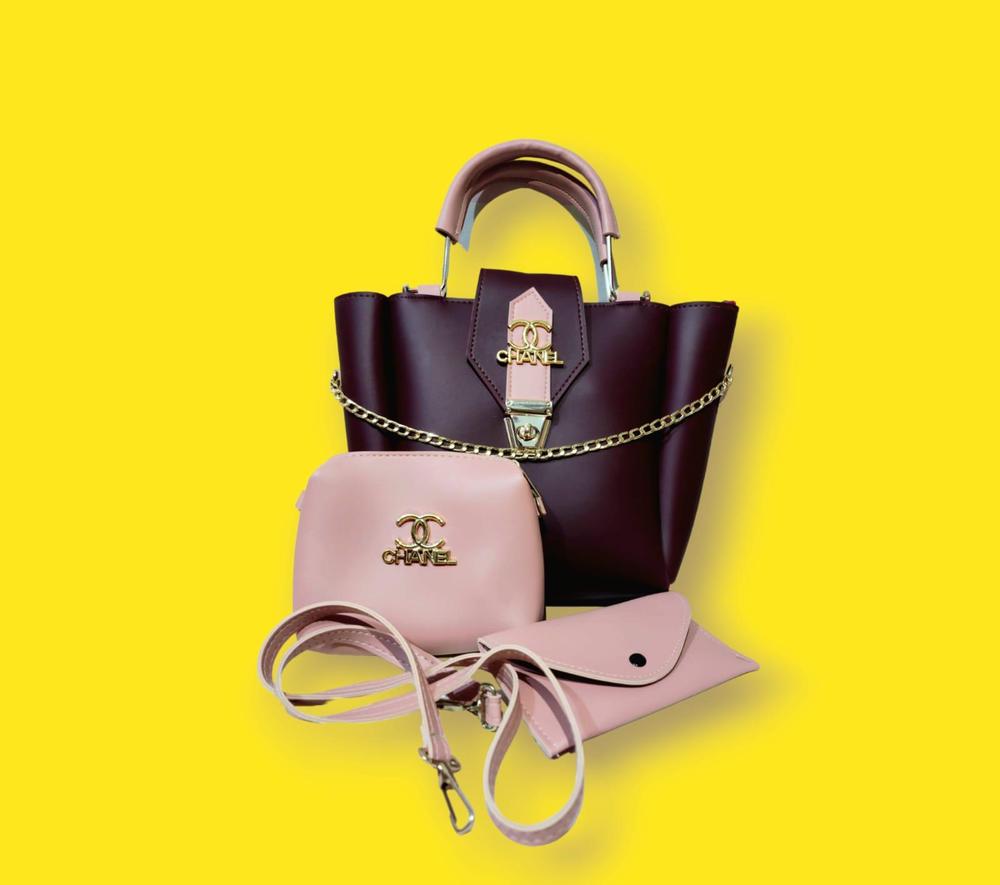 3 Pcs Women's PU Leather Hand Bag set