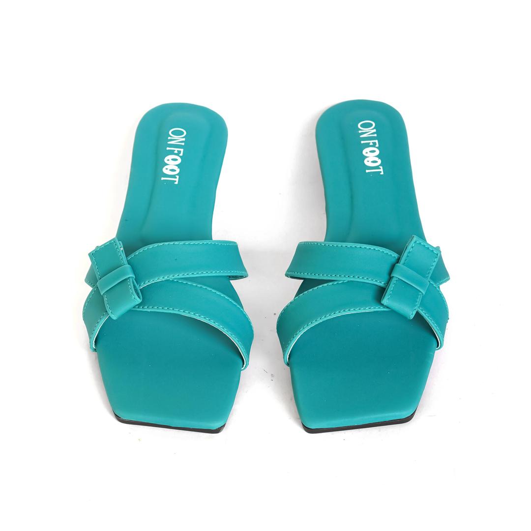 Women's Rexine Fancy Flats – Stylish, Comfortable, and Trendy Footwear (Green)