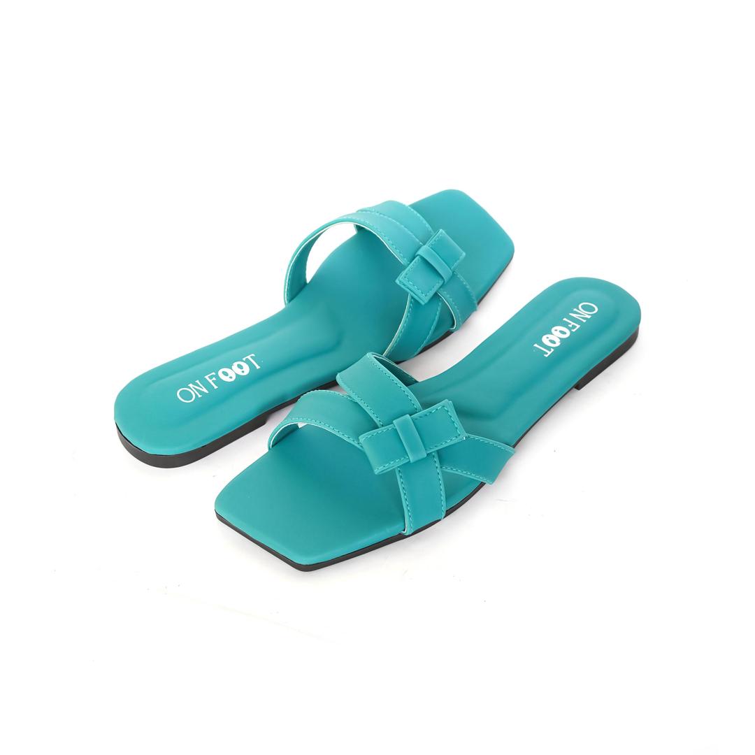 Women's Rexine Fancy Flats – Stylish, Comfortable, and Trendy Footwear (Green)