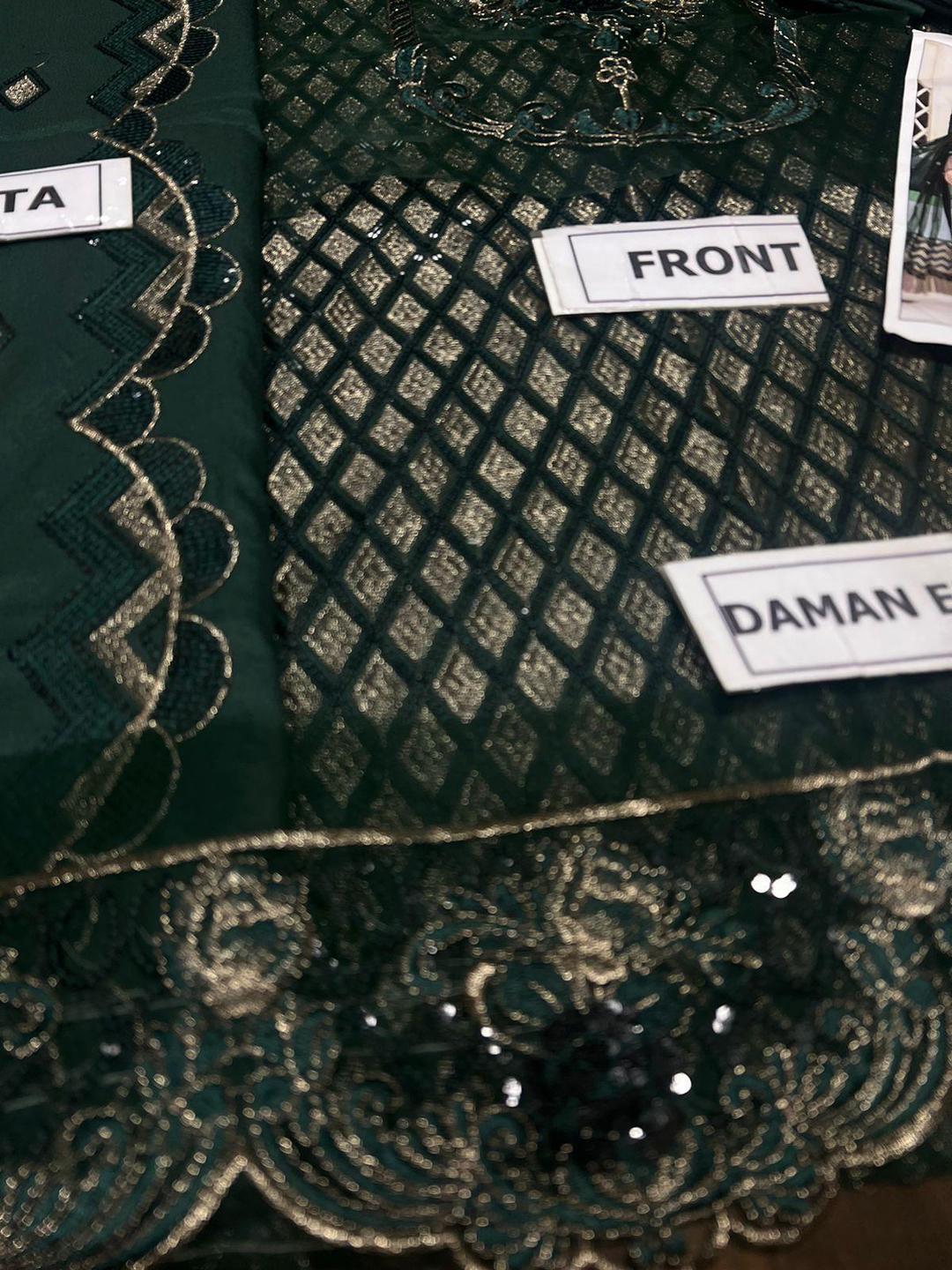 3 pcs Women Unstitched Embroidered Suit