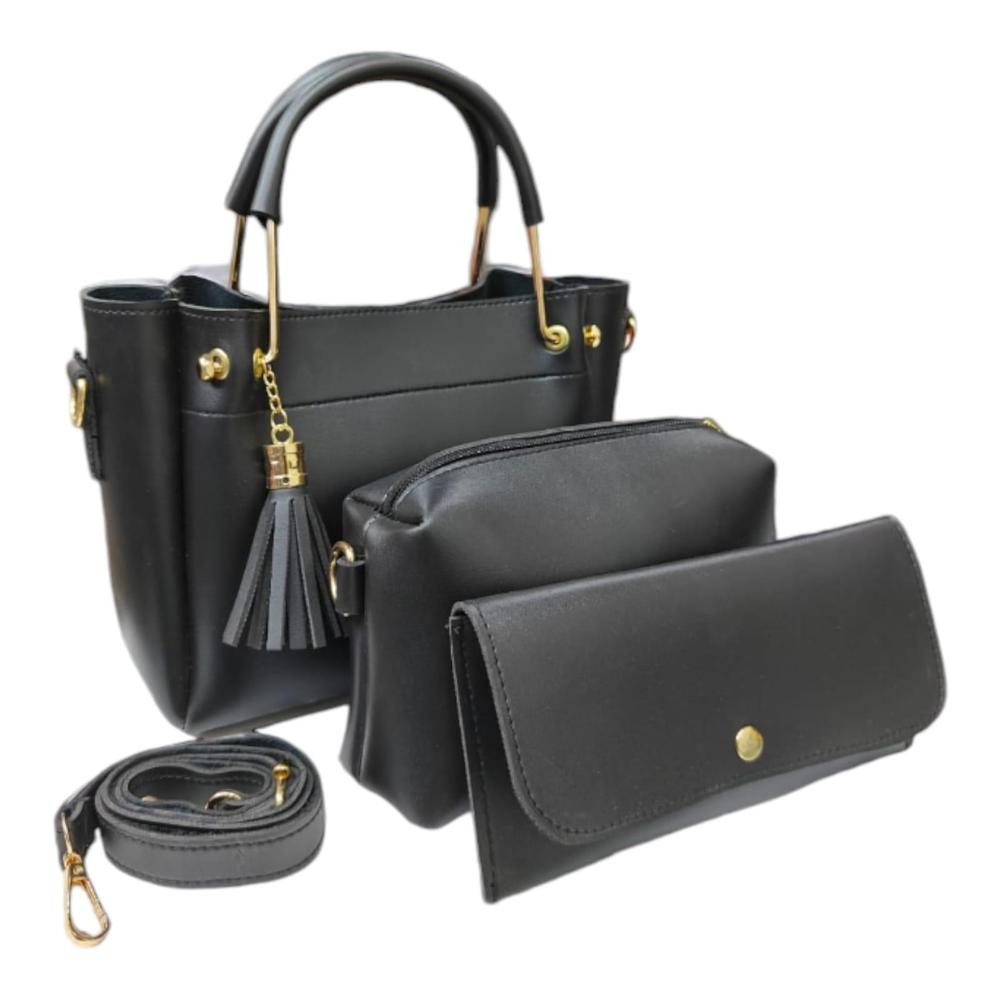 3 Pcs Women's PU Leather Hand Bag Set