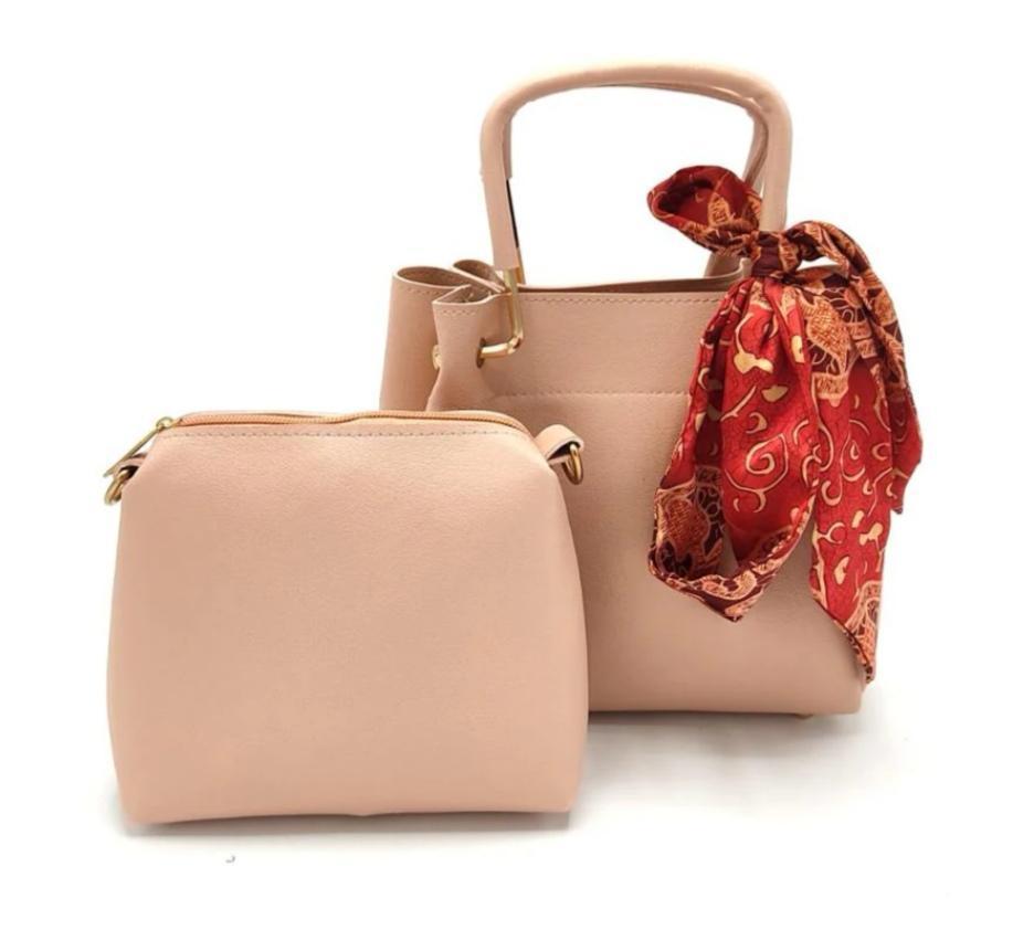 Stylish Women's PU Leather Hand Bag set of 2-Pcs