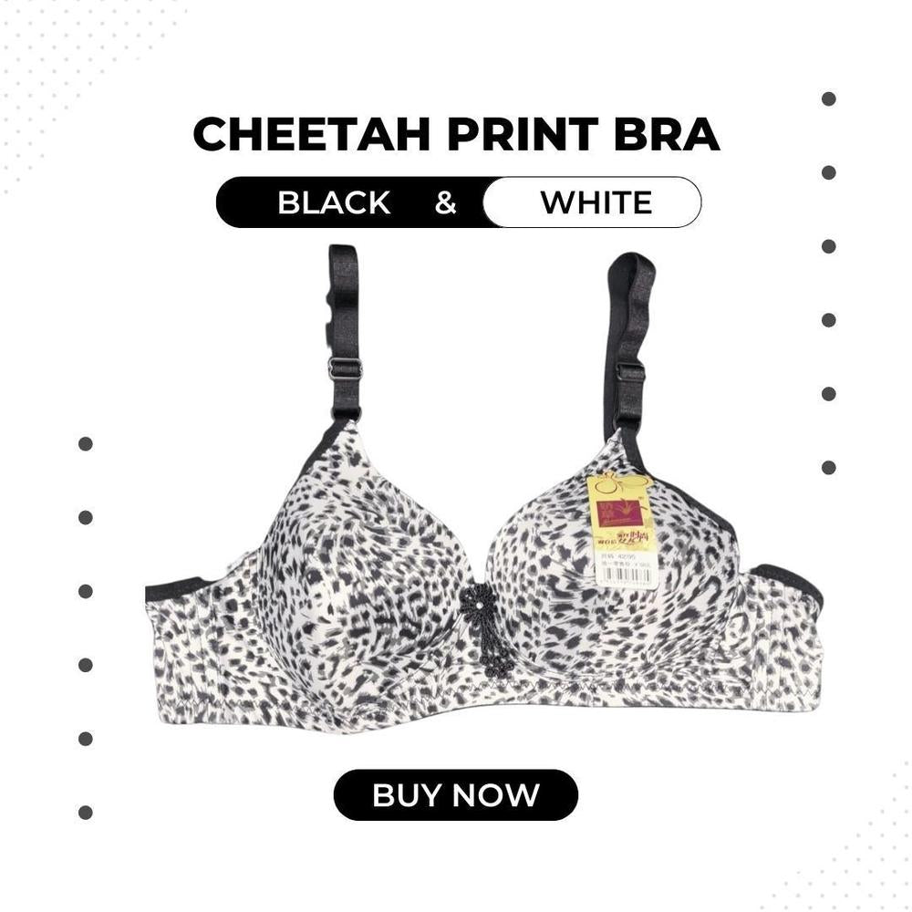 Women's Cheetah Printed Padded Cotton Bra