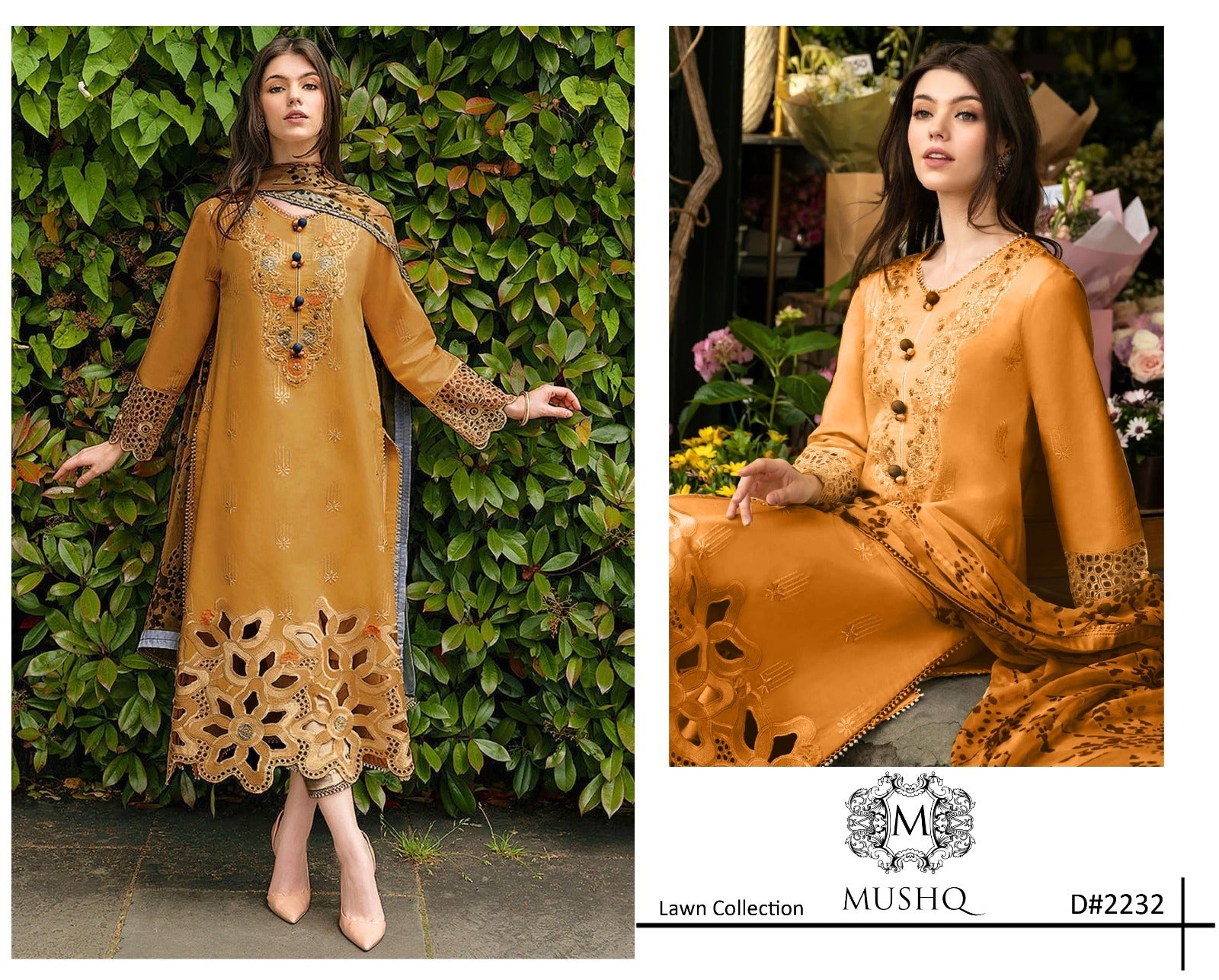 3 PC WOMEN'S LUXURY EID FANCY CHIKENKARI SUIT