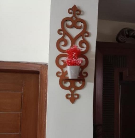 2 Pcs Unique Design Wooden Shelf Wall Art – Modern Decorative Floating Shelves