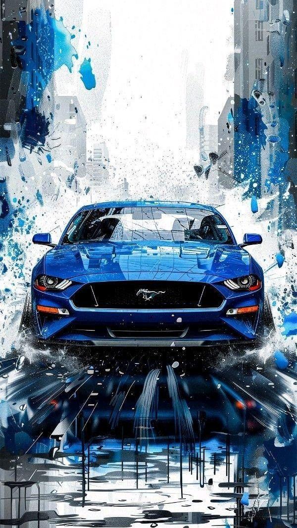 Colourful car design wall art set of 3 pcs